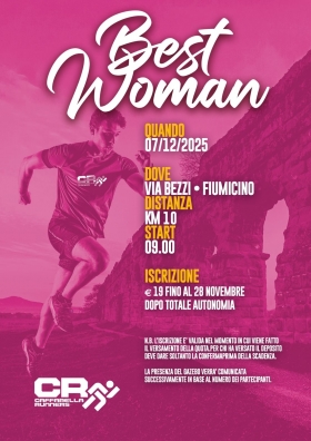 Locandina Gara Best Woman 7 dicembre 2025 - Caffarella Runners asd